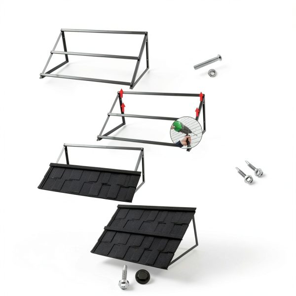 Metal Awning by MorningRo 52x31 Black Frame for Doors & Windows-2