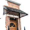 Metal Awning 52" x 31" Tile Shaped Black DIY DECK Classic Fixed-0