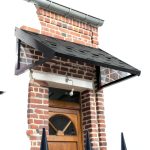 Metal Awning 52" x 31" Tile Shaped Black DIY DECK Classic Fixed-0