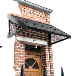 Metal Awning 52" x 31" Tile Shaped Black DIY DECK Classic Fixed-0