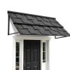 Metal Door Awning Oakwonder 52"x31" Black Steel Front Door Canopy-0