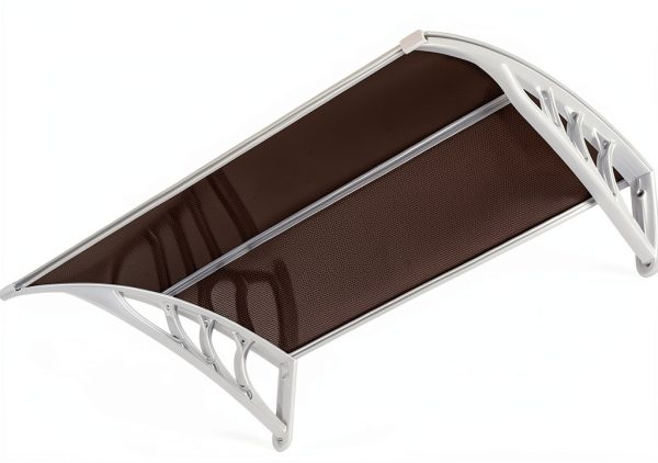 Window Awning Outvita 40x30 Polycarbonate Canopy with Brown Board-3