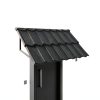 52" x 31" Metal Door Awning, Outdoor Front Door & Window Canopy, All-Weather Fixed Steel Frame Rain & Snow Shelter with Tile Shaped Metal Awning for Exterior Entrance Porch Window-1