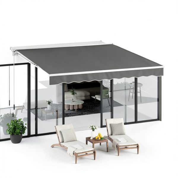 Retractable Awning Replacement AECOJOY 13x8 FT Grey Canopy for Patio-1
