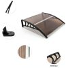 Window Awning Outvita 40x35in Polycarbonate Canopy Brown/Black Bracket-4
