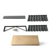 52" x 31" Metal Door Awning, Outdoor Front Door & Window Canopy, All-Weather Fixed Steel Frame Rain & Snow Shelter with Tile Shaped Metal Awning for Exterior Entrance Porch Window-4