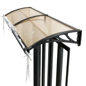 Awning for Door Entrance 47x118in Brown Polycarbonate Canopy KUZRZNH-0