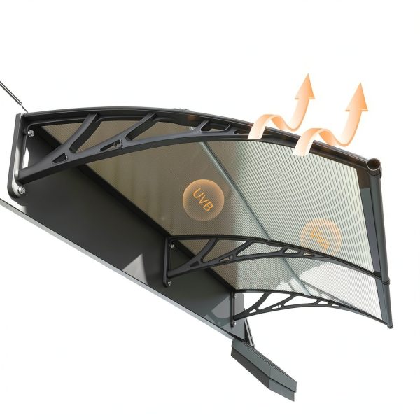 Window and Door Awning 40x48in NEBAIKA Polycarbonate Overhang Canopy-1