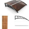Window Awning Outvita 40x35in Polycarbonate Canopy Brown/Black Bracket-3