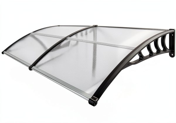 Window Awning Outvita 77x35.4 Polycarbonate Canopy Black Bracket-2