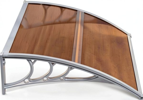 Window Awning Outvita 40x30 Polycarbonate Canopy with Brown Board-2