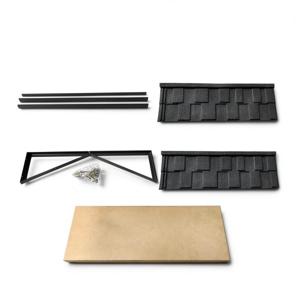 Metal Door Awning Oakwonder 52"x31" Black Steel Front Door Canopy-4