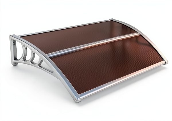 Window Awning Outvita 40x30 Polycarbonate Canopy with Brown Board-4