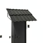 52" x 31" Metal Door Awning, Outdoor Front Door & Window Canopy, All-Weather Fixed Steel Frame Rain & Snow Shelter with Tile Shaped Metal Awning for Exterior Entrance Porch Window-0