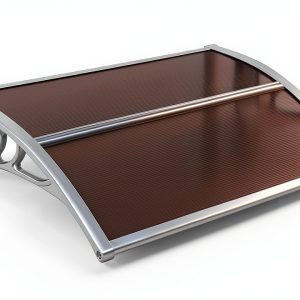 Window Awning Outvita 40x30 Polycarbonate Canopy with Brown Board-0