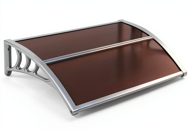 Window Awning Outvita 40x30 Polycarbonate Canopy with Brown Board-0
