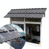 Fixed Window Awning Jasdego Aluminum 52in W x 31in H Gray-4