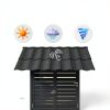 52" x 31" Metal Door Awning, Outdoor Front Door & Window Canopy, All-Weather Fixed Steel Frame Rain & Snow Shelter with Tile Shaped Metal Awning for Exterior Entrance Porch Window-5