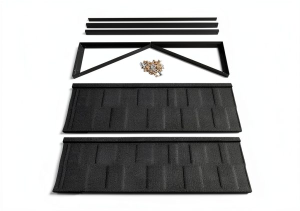 Fixed Metal Awnings BIGalleons 52x31 Black Tile Shaped Canopy-2
