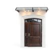 Window Awning Outvita 77x35.4 Polycarbonate Canopy Black Bracket-5
