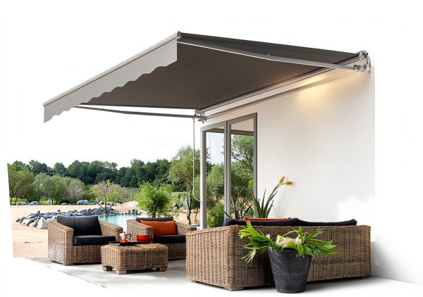 Retractable Awning Replacement AECOJOY 13x8 FT Grey Canopy for Patio-6