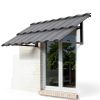 Fixed Window Awning Jasdego Aluminum 52in W x 31in H Gray-3