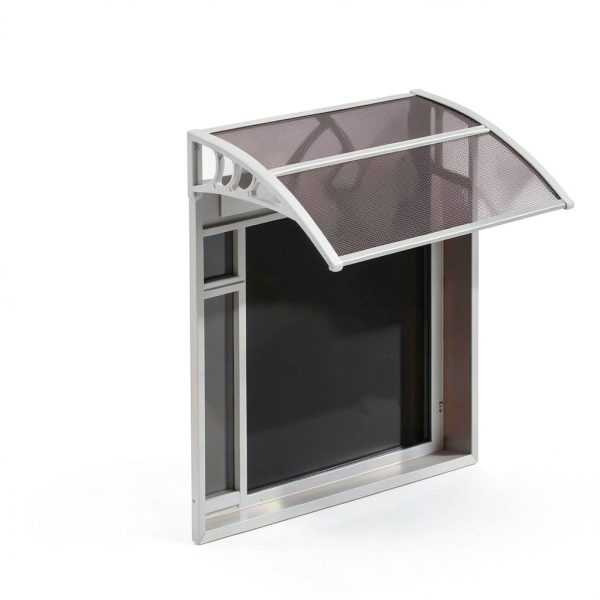 Window Awning Outvita 40x30 Polycarbonate Canopy with Brown Board-7