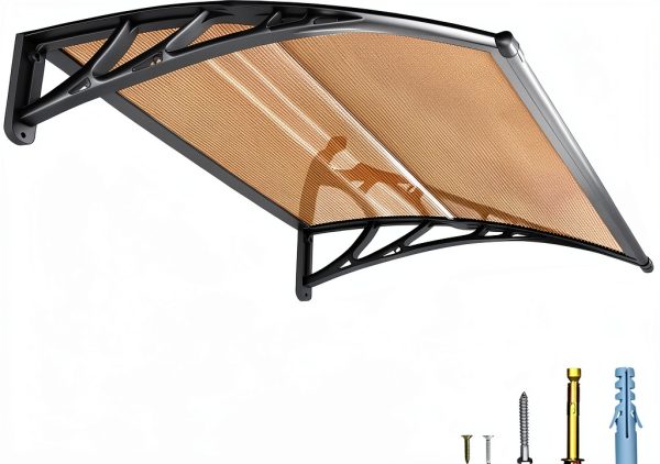 Window and Door Awning 40x48in NEBAIKA Polycarbonate Overhang Canopy-0