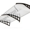 Window Awning Outvita 77x35.4 Polycarbonate Canopy Black Bracket-0