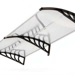 Window Awning Outvita 77x35.4 Polycarbonate Canopy Black Bracket-0