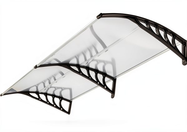 Window Awning Outvita 77x35.4 Polycarbonate Canopy Black Bracket-0